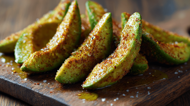 Avocado wedges airfryer croustillants prêts à être dégustés