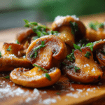Assiette de champignons airfryer croustillants prêts à être dégustés