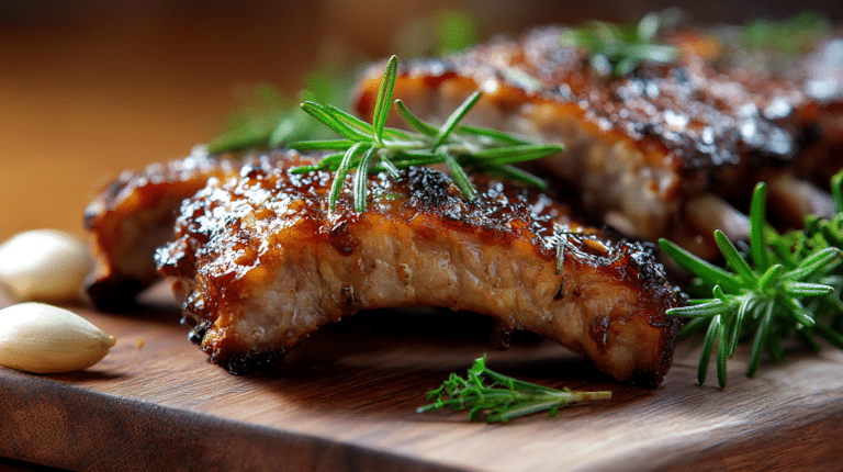 côtes de porc airfryer dorées et croustillantes présentées sur une assiette