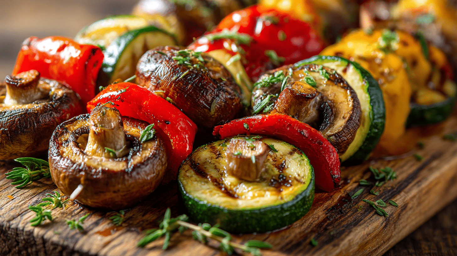 Légumes anticucho airfryer dans l'airfryer avant cuisson.