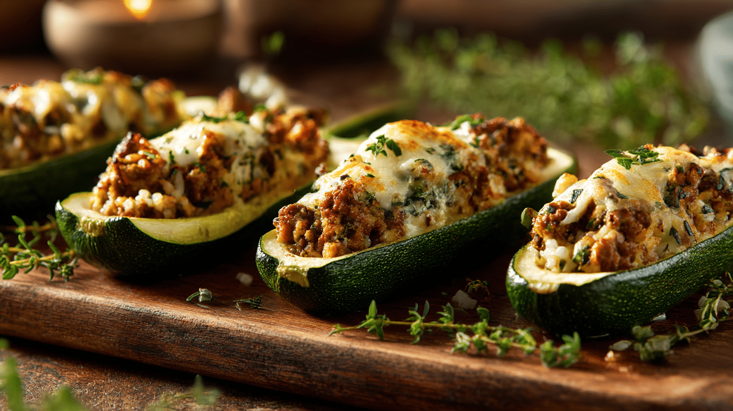 Légumes farcis airfryer délicatement déposés sur une assiette, prêts à être dégustés.