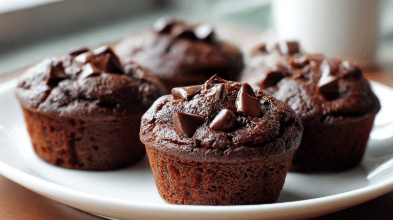 Muffins chocolat airfryer bien dorés et croustillants, prêts à déguster.