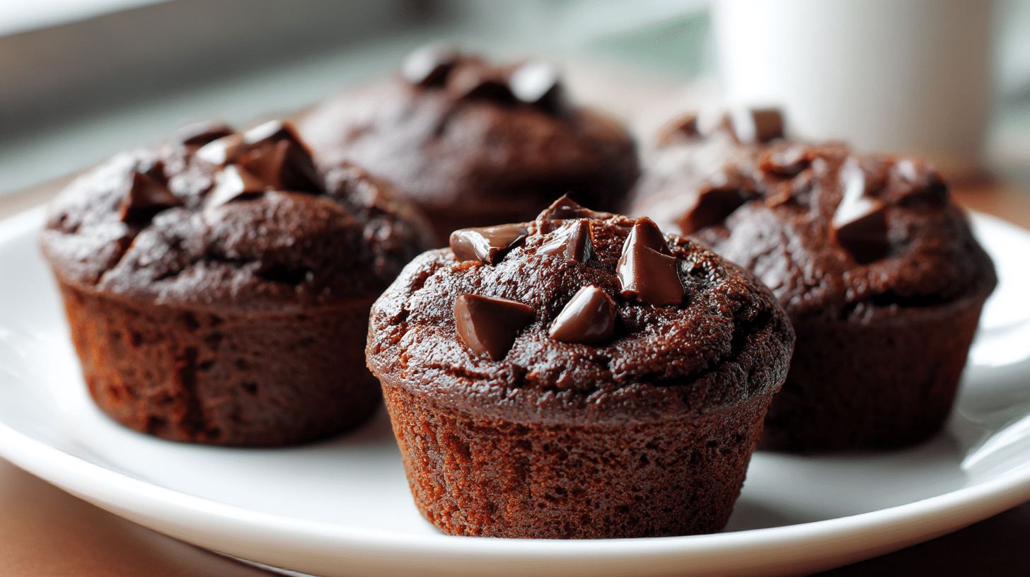 Muffins chocolat airfryer bien dorés et croustillants, prêts à déguster.