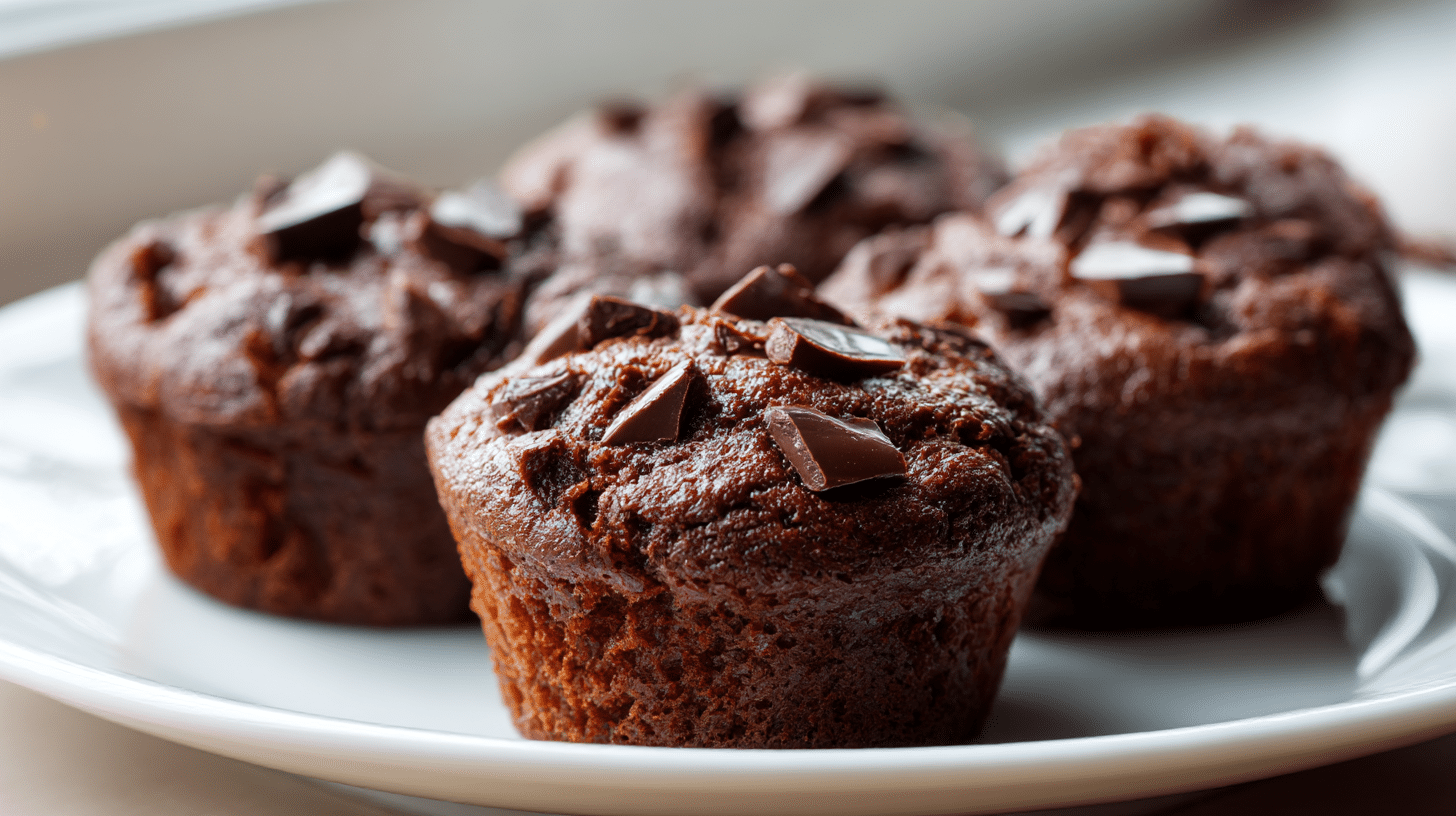 Muffins chocolat airfryer en cours de cuisson, avec de la pâte riche en chocolat.
