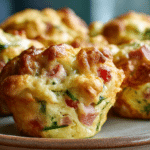 Muffins salés airfryer en cours de cuisson, avec une croûte dorée.