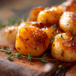 Navets caramélisés airfryer parfaitement croustillants présentés dans un plat coloré.