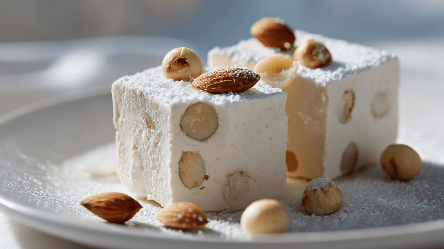 ingrédients frais pour nougat glacé airfryer, prêt à être cuisiné