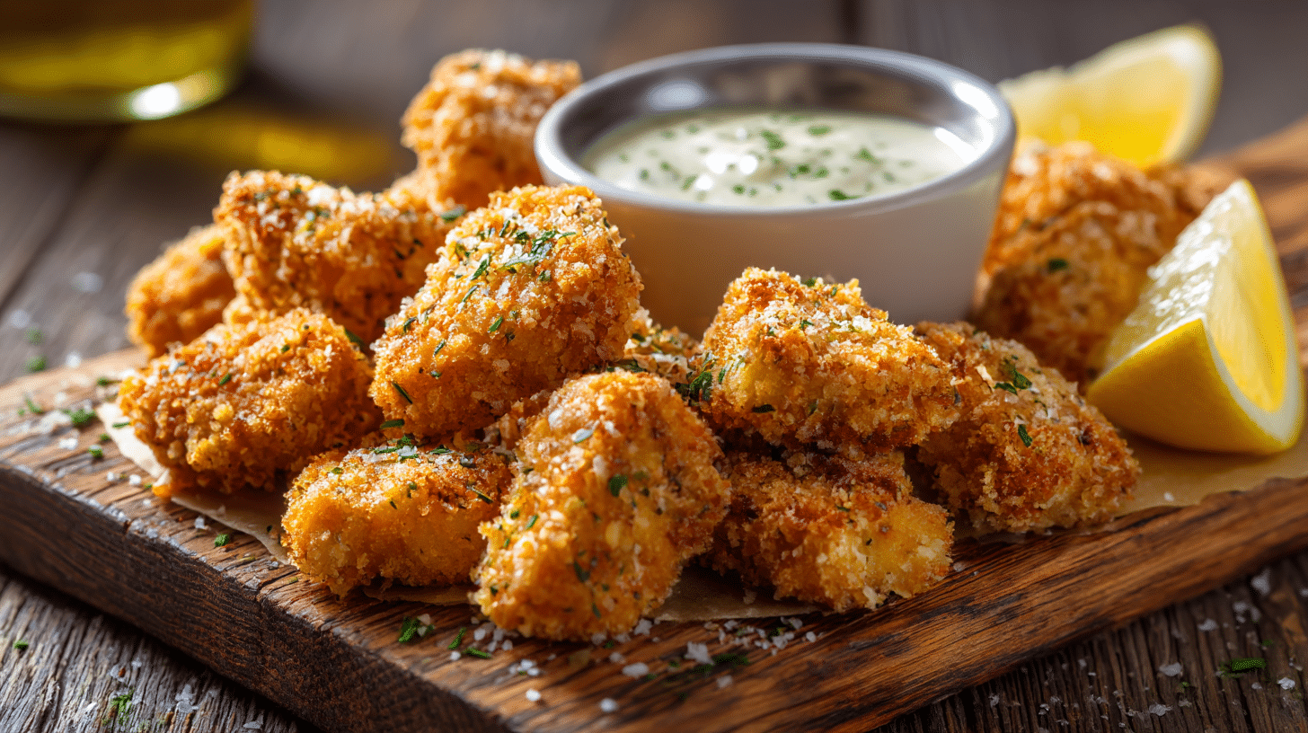 nuggets maison airfryer dorés et croustillants, parfaits pour une collation saine.
