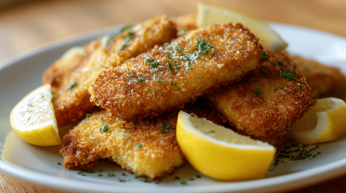 Poisson pané surgelé airfryer, avec une texture croustillante et dorée