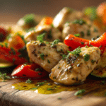 Plat de poulet croustillant cuit au airfryer, recette saine au airfryer.