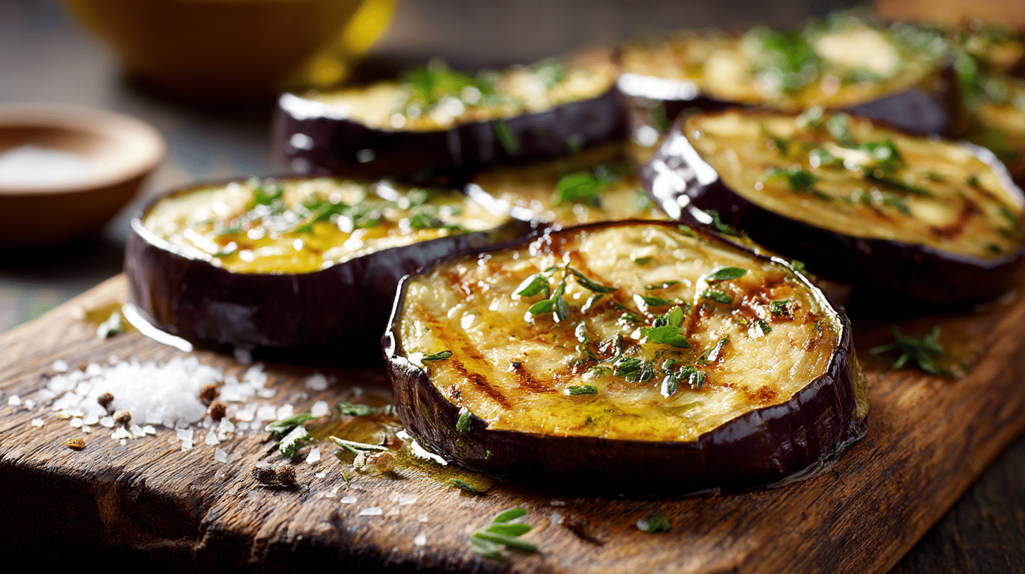 Aubergine airfryer croustillante vue de haut