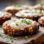 Aubergines façon pizza airfryer, croustillantes et savoureuses, prêtes à déguster.
