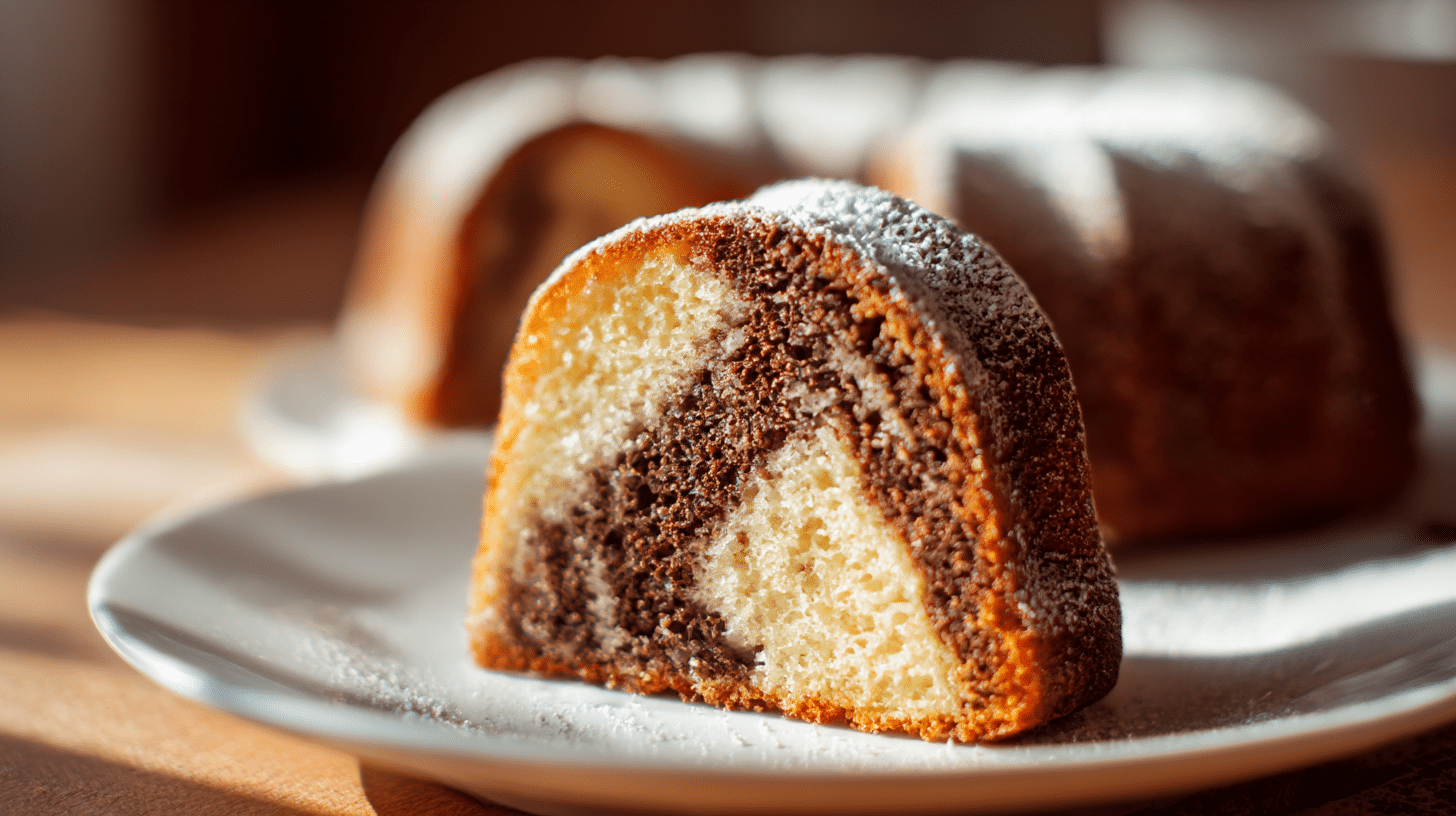 Gâteau marbré vanille chocolat airfryer en préparation, mêlant les deux pâtes